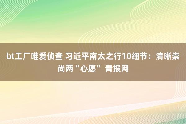 bt工厂唯爱侦查 习近平南太之行10细节：清晰崇尚两“心愿” 青报网