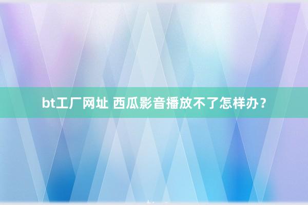 bt工厂网址 西瓜影音播放不了怎样办？